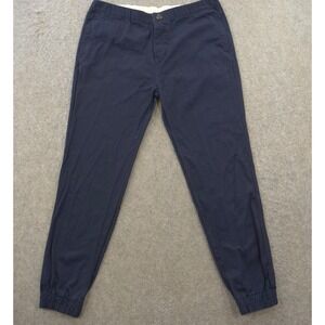 Penfield Joggers Pants Mens Extra Large Blue Flat Front Drawstring Button Fly